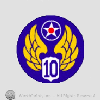 WWII US Army Air Force Numbered Units patch : 10th Army Air Force.