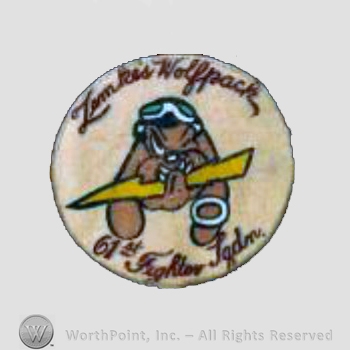 WWII US Army Air Force Numbered Units patch : 61st Fighter Squadron, 56th Fighter Group, 8th Air Force.