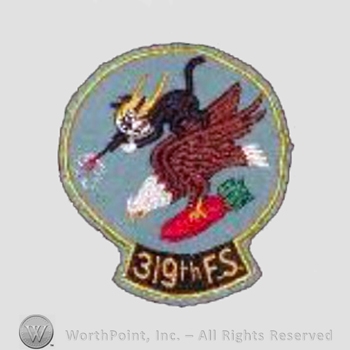 WWII US Army Air Force Numbered Units patch : 319th Fighter Squadron.