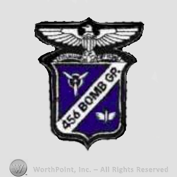 WWII US Army Air Force Numbered Units patch : 456th Bomb Group, 15th Air Force.