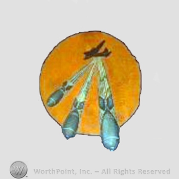 WWII US Army Air Force Numbered Units patch : 708th Bomb Squadron, 447th Bomb Group, 4th Combat Wing, 8th Air Force.