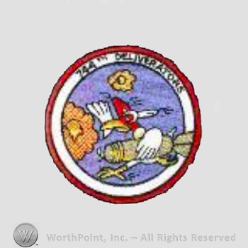 WWII US Army Air Force Numbered Units patch : 744th Bombardment Squadron, 456th Bombardment Group, 15th Air Force.