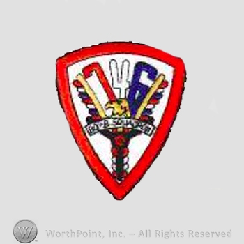 WWII US Army Air Force Numbered Units patch : 746th Bombardment Squadron, 456th Bombardment Group, 15th Air Force.