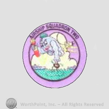 WWII US Army Navy patch : Airship Patrol Squadron 2, ZP-2  (Lighter Than Air).