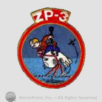 WWII US Army Navy patch : Airship Patrol Squadron 3, ZP-3.