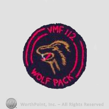 WWII US Marine Corps patch :  Marine Fighter Squadron VMF-112.