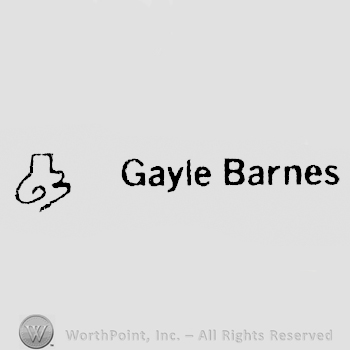Symbol next to Gayle Barnes written