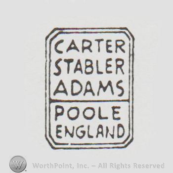 "catrer stabler adams poole england" written in a rectangle