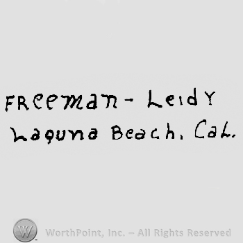 Freeman-Leidy written above Laquna Beach, Cal.