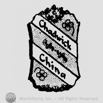 Shield shape frame with Chadwick written on it above China