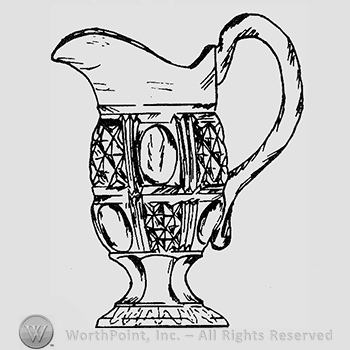 Glass pattern: Blocked Thumbprint; creamer.