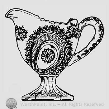 Glass pattern: Slewed  Horseshoe; creamer.