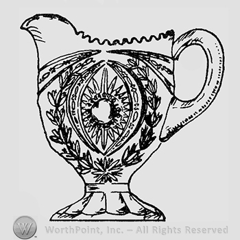Glass pattern: Wreathed Sunburst; creamer.