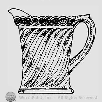 Glass pattern: Beaded Swirl and Disc; creamer.