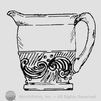 Glass pattern: Tossed Scrolls; creamer.