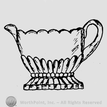 Glass pattern: Rib and Bead; creamer.