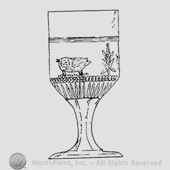 Glass pattern: Pig and Corn; goblet.