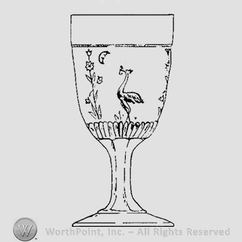 Glass pattern: Moon and Stork; goblet.