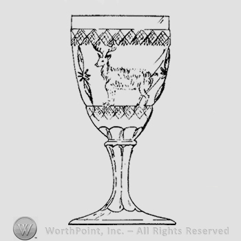 Glass pattern: Three Deer; goblet.