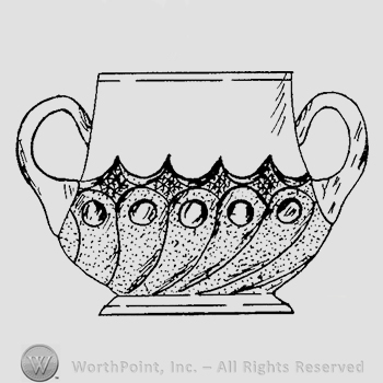 Glass pattern: King's No. 500; sugar bowl.