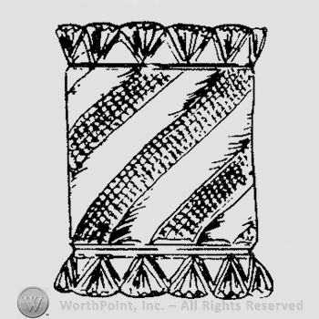Glass pattern: Spiralled Diamond-Point; pickle jar.