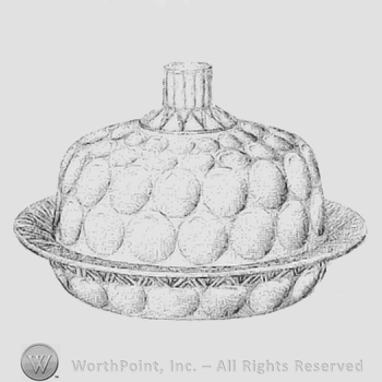 Glass pattern: Dot; butter dish.