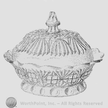 Glass pattern: Shell; butter dish.