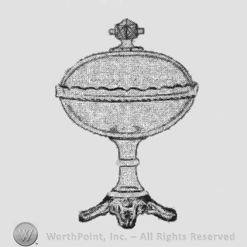 Glass pattern: Crystal Wedding; covered tall bowl.