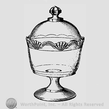 Glass pattern: Yale; sugar bowl.