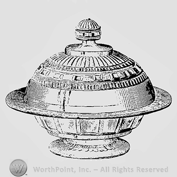 Glass pattern: Persian; butter dish.