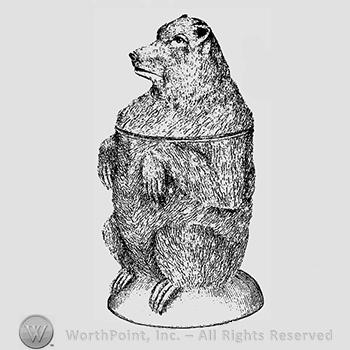 Glass pattern: Menagerie; bear sugar bowl.