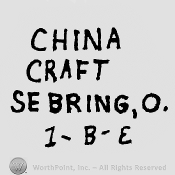 China written above Craft writte above Sebring, O. above 1-B-E