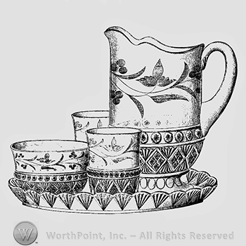 Glass pattern: Melsrose; water set.