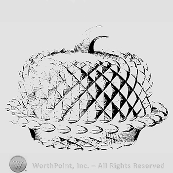 Glass pattern: Roanoke; butter dish.