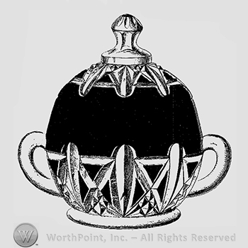Glass pattern: No. 76; sugar bowl.