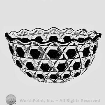 Glass pattern: Red Block; bowl.
