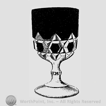 Glass pattern: Red Block; goblet.