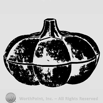 Glass pattern: unnamed; tomato butter dish.