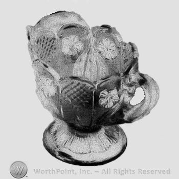Glass pattern: Double Dahlia and Lens; creamer.
