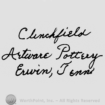 Clinchfield hand written above Artware Pottery hand written above Erwin, Tenn. Hand written
