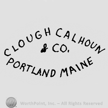 Clough Calhoun arched written above &Co. written above Portland Maine arched written