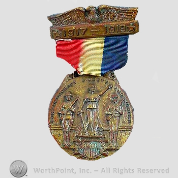WWI Army Medal : Norfolk Virginia Service Medal.