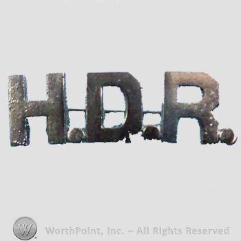 WWI Metal Insignia : H.D.R. Officers Collar Insignia.