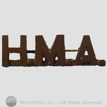 WWI Metal Insignia : H.M.A. Officer Collar Insignia.