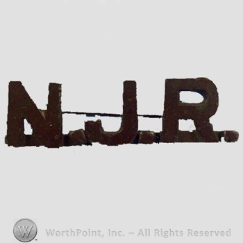 WWI Metal Insignia : N.J.R. Officer Collar Insignia.