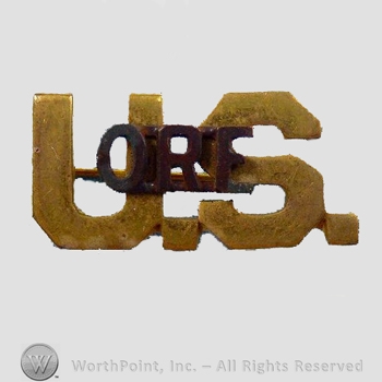 WWI Metal Insignia : 1920's Gilt Oregon Officer Collar Insignia.
