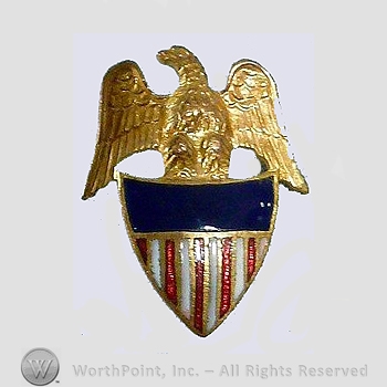 WWI Metal Insignia : 1920's Aide to General Shirt Collar Insignia.