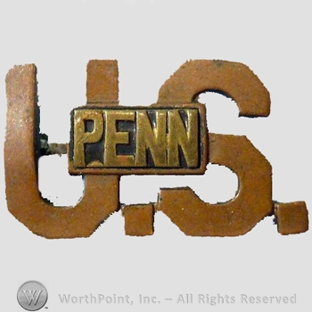 WWI Metal Insignia : PA National Guard Officer Collar Insignia.