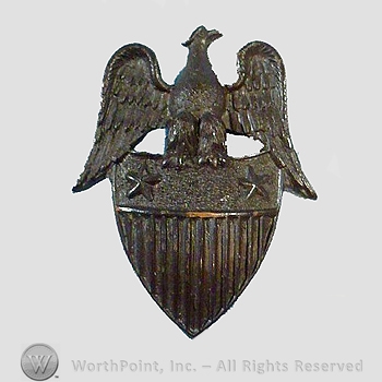 WWI Metal Insignia : Aide to Major General Tunic Size Collar Insignia.