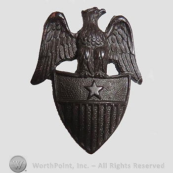 WWI Metal Insignia : Aide to Brigadier General Shirt Size Insignia.